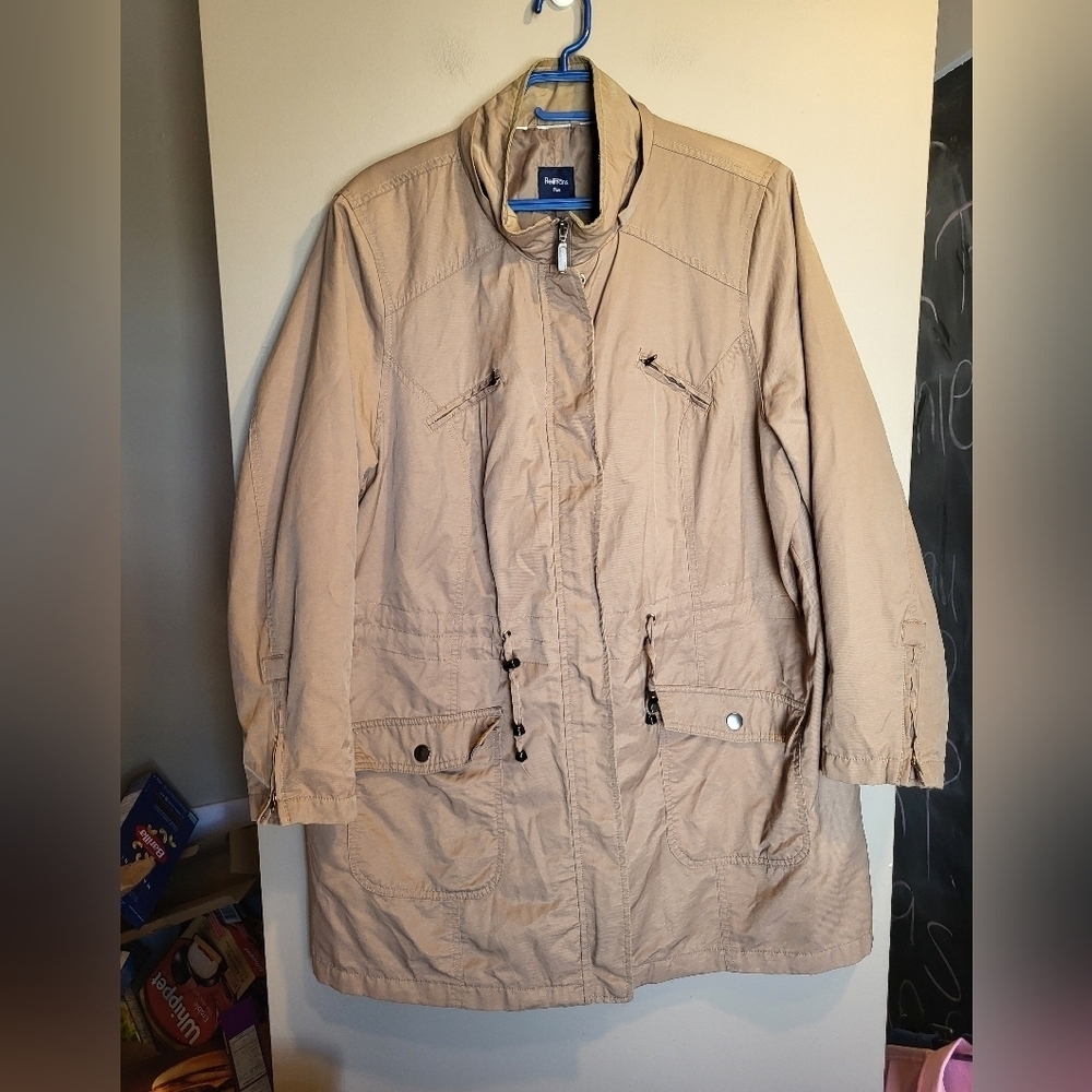 Reitmans Beige Utility Jacket for Women, Plus Size 12